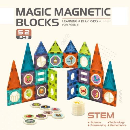 52pcs Colorful Magic Magnetic Blocks STEM Toys