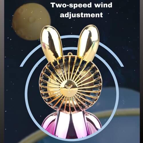 Rechargeable Rabbit-Shaped Gradient Color Fan