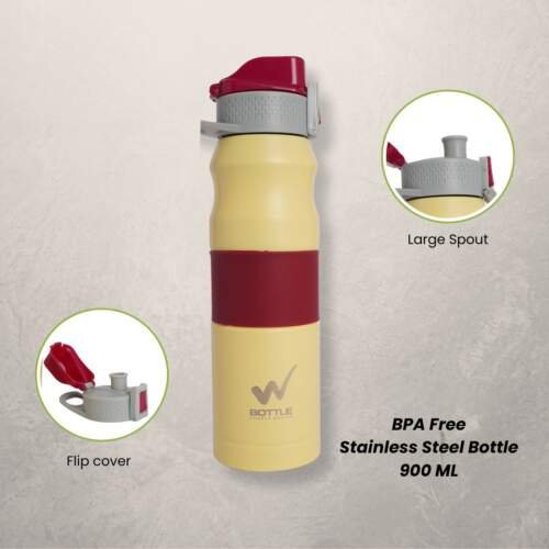 Yellow stainless steel bottle