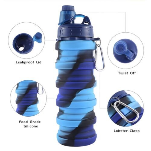 Silicone Expandable and Foldable Water Bottle