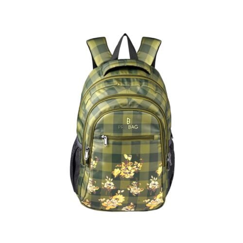 ProBag Golden Floral Pattern Green Chequered pattern