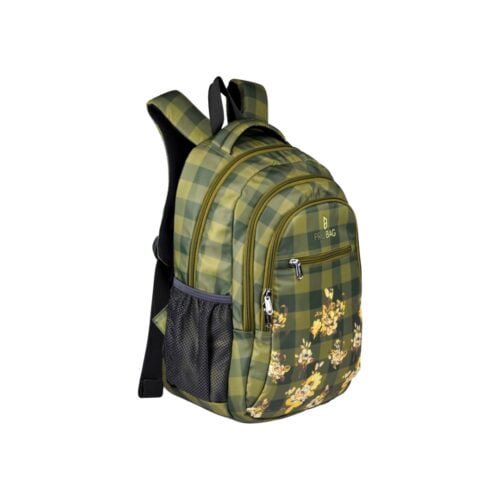 ProBag Golden Floral Pattern Green Chequered pattern