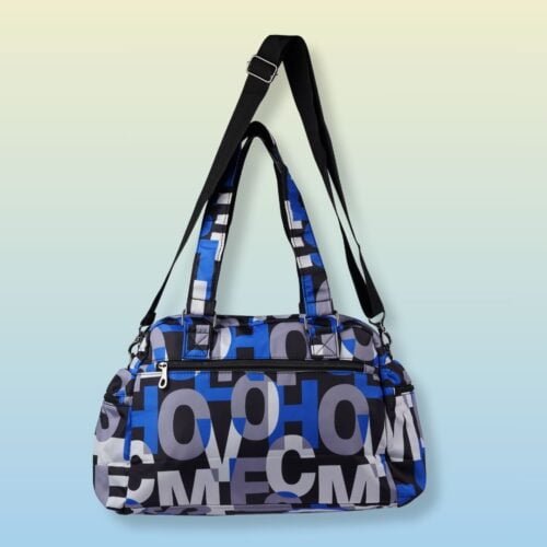 Travel Shopping Bag Blue letters