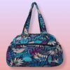 Travel Shopping Bag Blue leaves - Image 3
