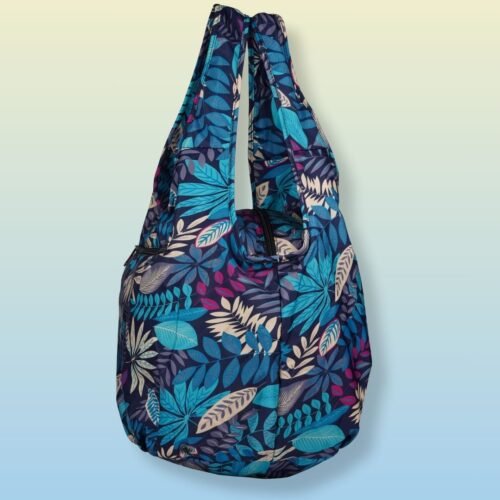 Shopping Bag Blue leaves - Image 4