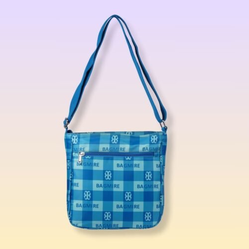 Sling Bag - Bright Blue checks - Image 3