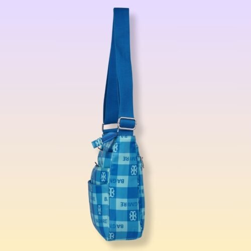 Sling Bag - Bright Blue checks - Image 4