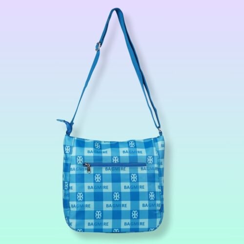 Sling Bag - Bright Blue checks - Image 4