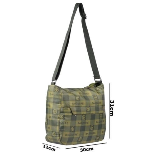 Sling Bag - Olive Green checks - Image 2