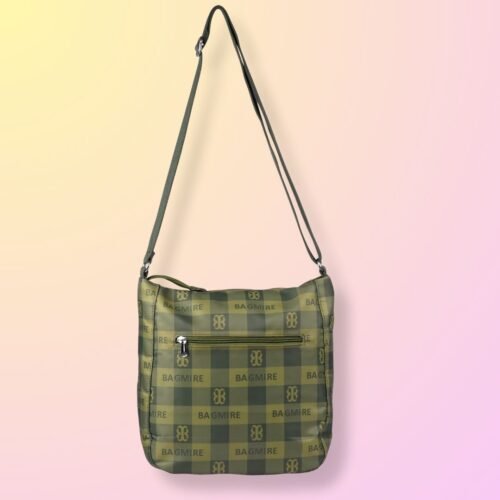 Sling Bag - Olive Green checks - Image 3